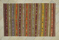 Striped Vintage Turkish Kilim Rug: 5.3"x8.1' Feet, Wool Flat Weave Area Rugs.