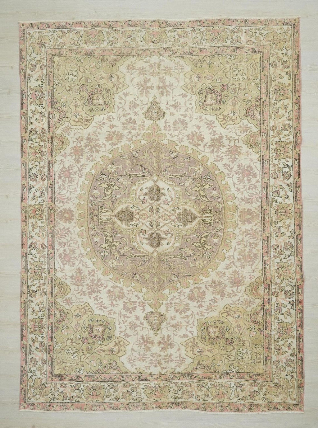 Handmade Turkish Oushak Rug: Mid Century Modern Carpet Rugs, 7'x9.6' Feet.