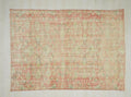 6x9 Floral Vintage Oushak Rug: Handmade Turkish Wool Carpet