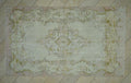 Vintage Oushak Rug: 6"x10.1" Beige Green Wool Turkish Carpet