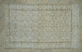 Vintage Oushak Wool Rug: Brown Beige Floral Turkish Carpet 5.2x8.8 ft