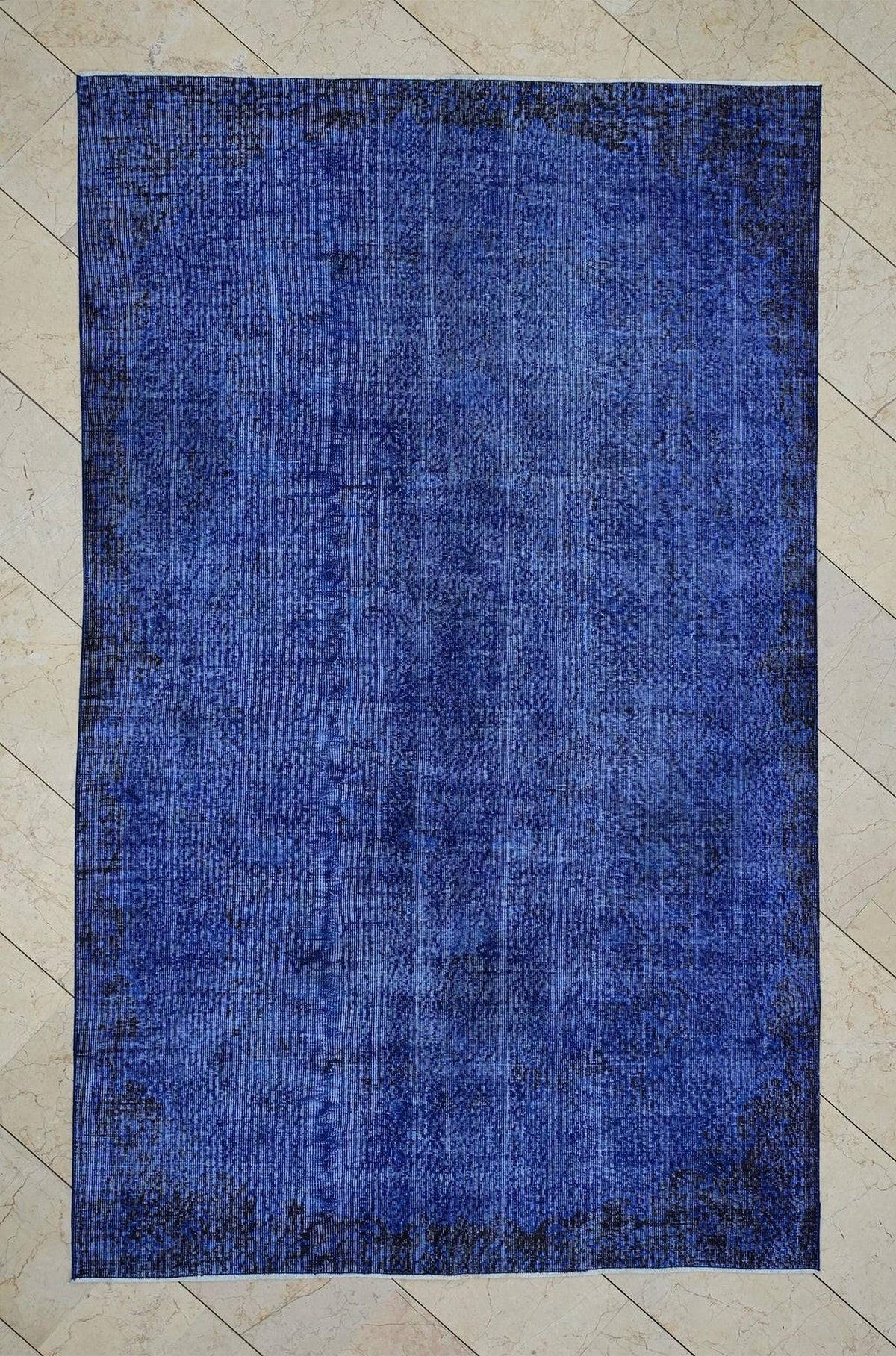 Vintage Overdyed Blue Turkish Oushak Rug: 5.3x8.8 Feet,Home Living Floor Decor Rugs.