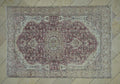 5x8 Vintage Turkish Oushak Rug: Handmade Wool Carpet