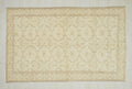 Abstract Wool Oushak Rug,6x9 Scandinavian Style Beige Brown Hand-Woven Carpet