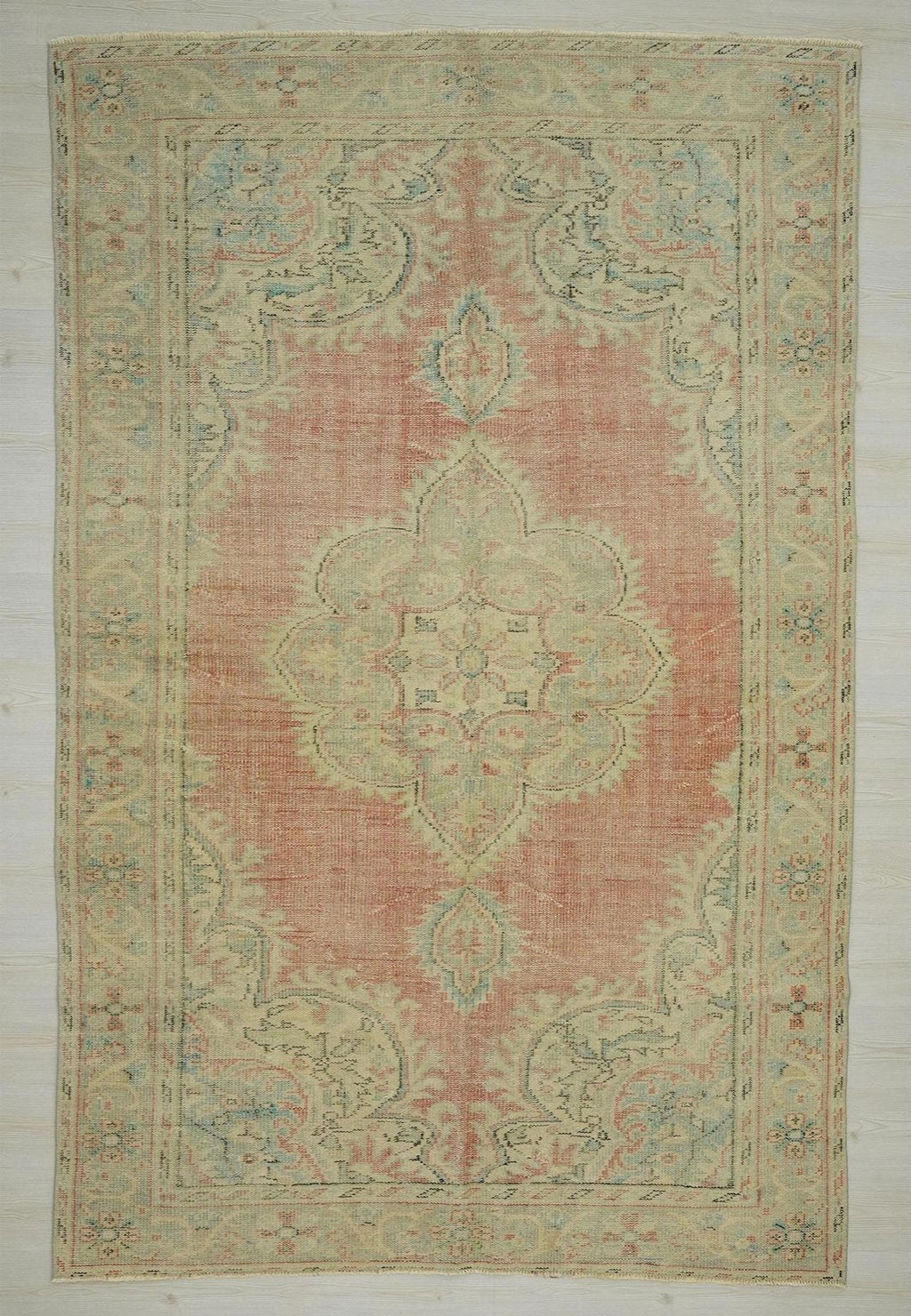 Large Oushak Rug :6,2"x9,4" Feet, Pastel Turkish Wool Carpet.