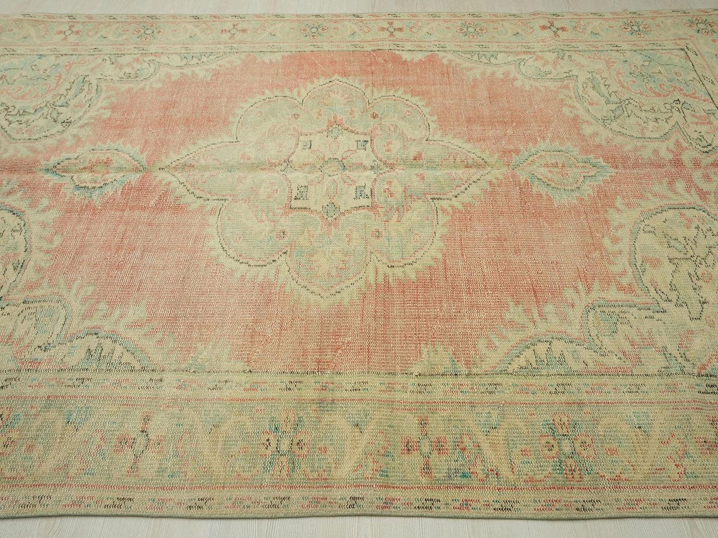 Large Oushak Rug :6,2"x9,4" Feet, Pastel Turkish Wool Carpet.