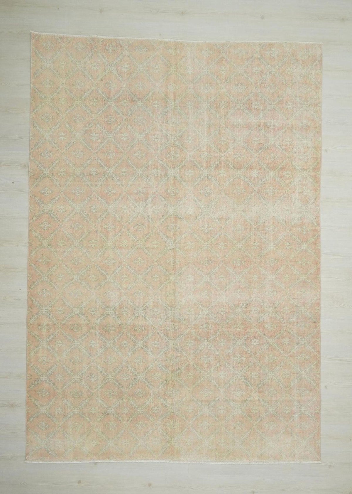 Large Turkish Oushak Rug: Handmade Wool Carpet 7,1x10,2 Feet.