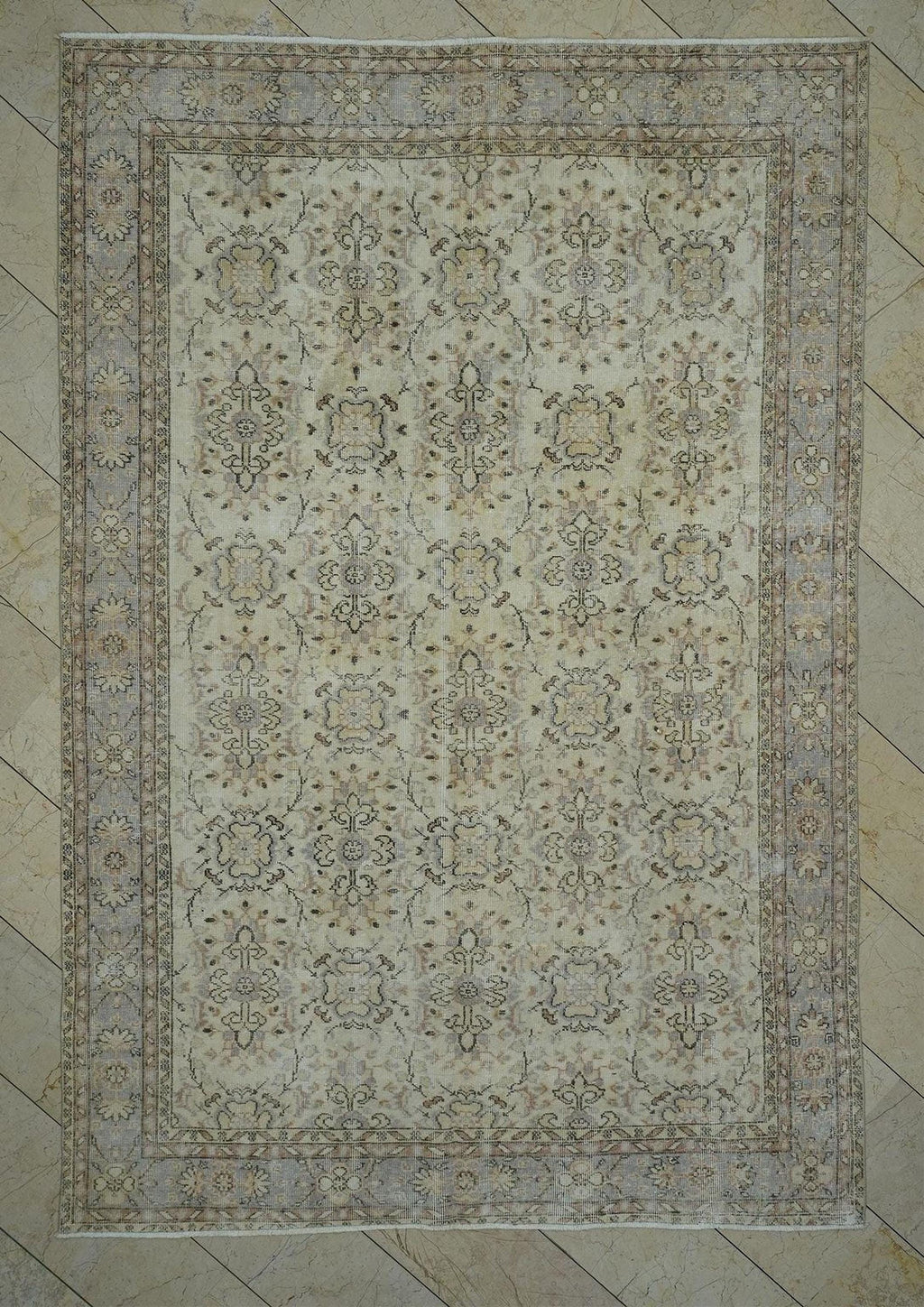 Vintage Turkish Oushak Rug 7x10: Handmade Wool & Cotton