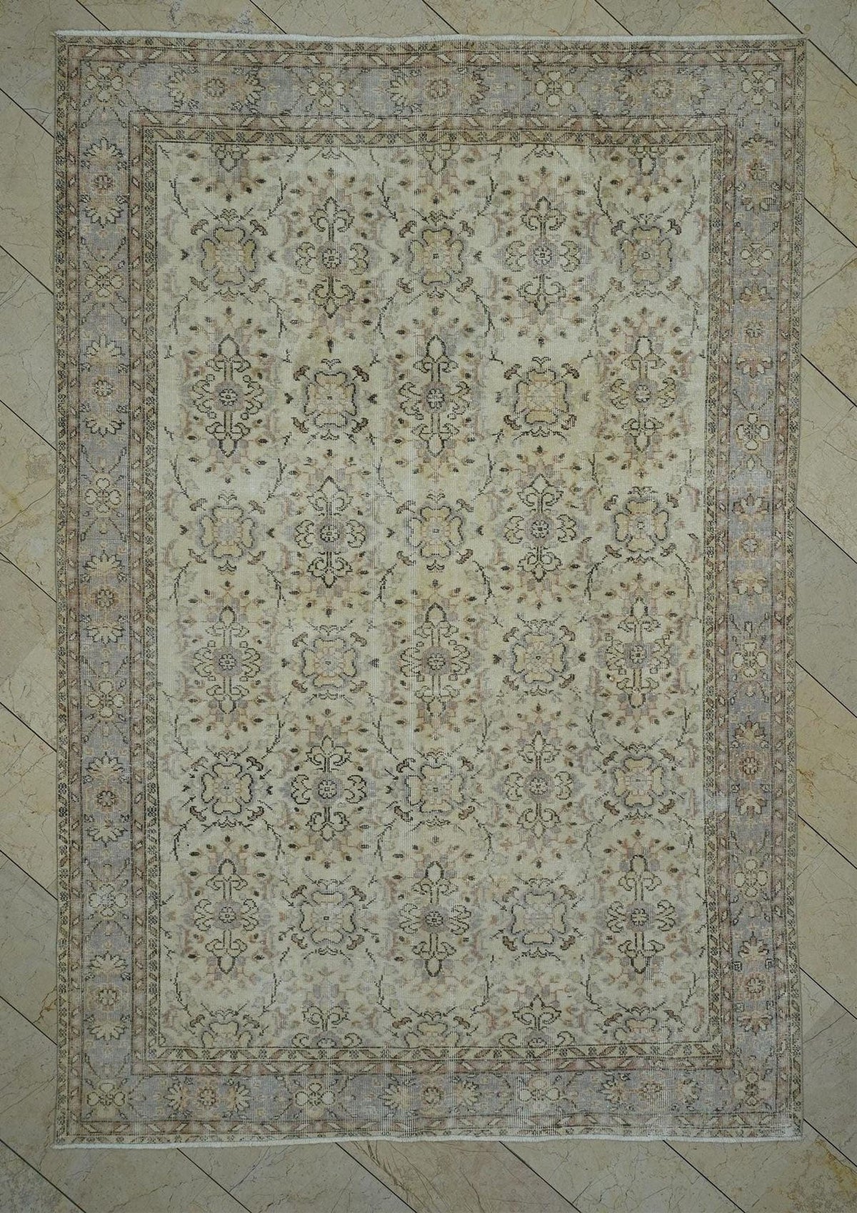 Vintage Turkish Oushak Rug 7x10: Handmade Wool & Cotton