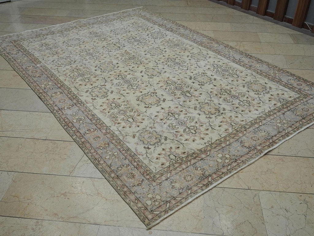 Vintage Turkish Oushak Rug 7x10: Handmade Wool & Cotton