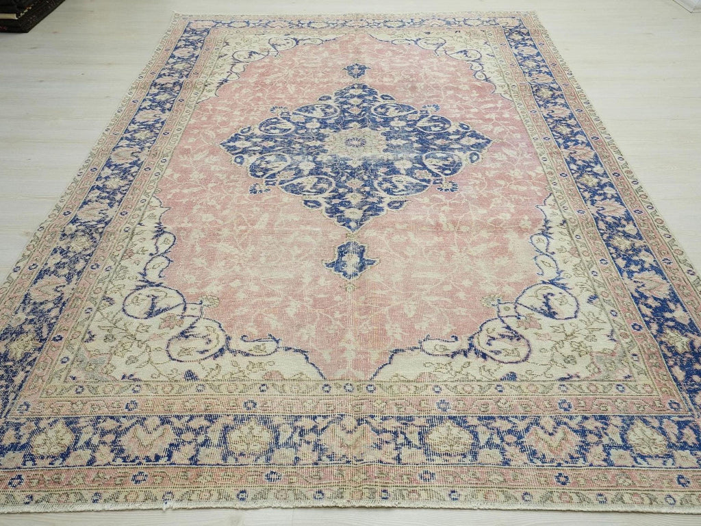 Handmade Oushak Rug: 66"x10" Feet, Mid-Century Modern Turkish Wool Carpet Rugs.