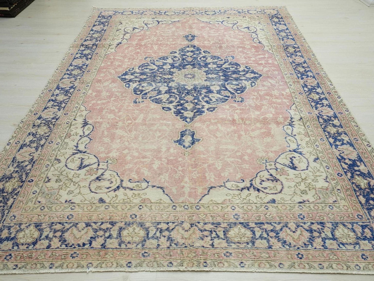 Handmade Oushak Rug: 66"x10" Feet, Mid-Century Modern Turkish Wool Carpet Rugs.