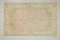 Vintage Oushak Turkish Rug: Salmon Pink Mid Century Modern Wool Rugs,6,11x10,1 Feet.
