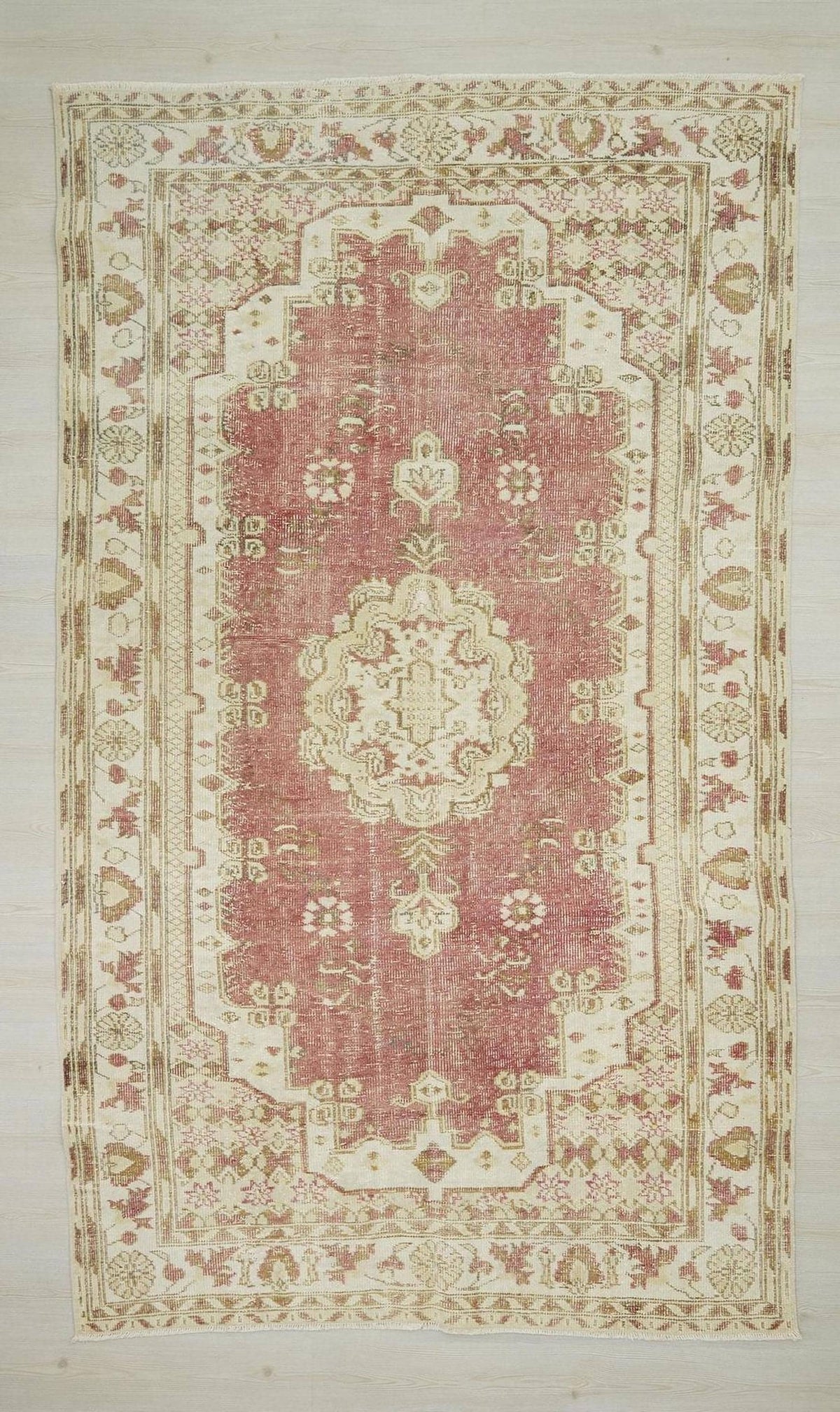 Mid Century Modern Oushak Rug: Farmhouse Decor Turkish Wool Carpet Rugs, 6,1"x10,2" Feet.