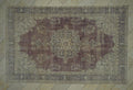 Large Handmade Wool Oushak Rug: Farmhouse Turkish Carpet (6.8 x 10.7 ft)