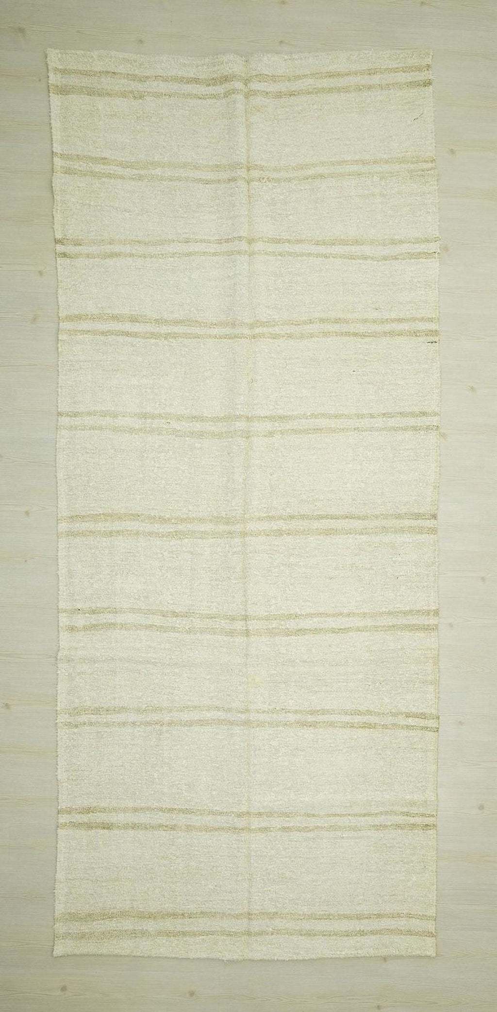 Vintage Hemp Kilim Rug: 5x12 Scandinavian Stripe, Flat Weave
