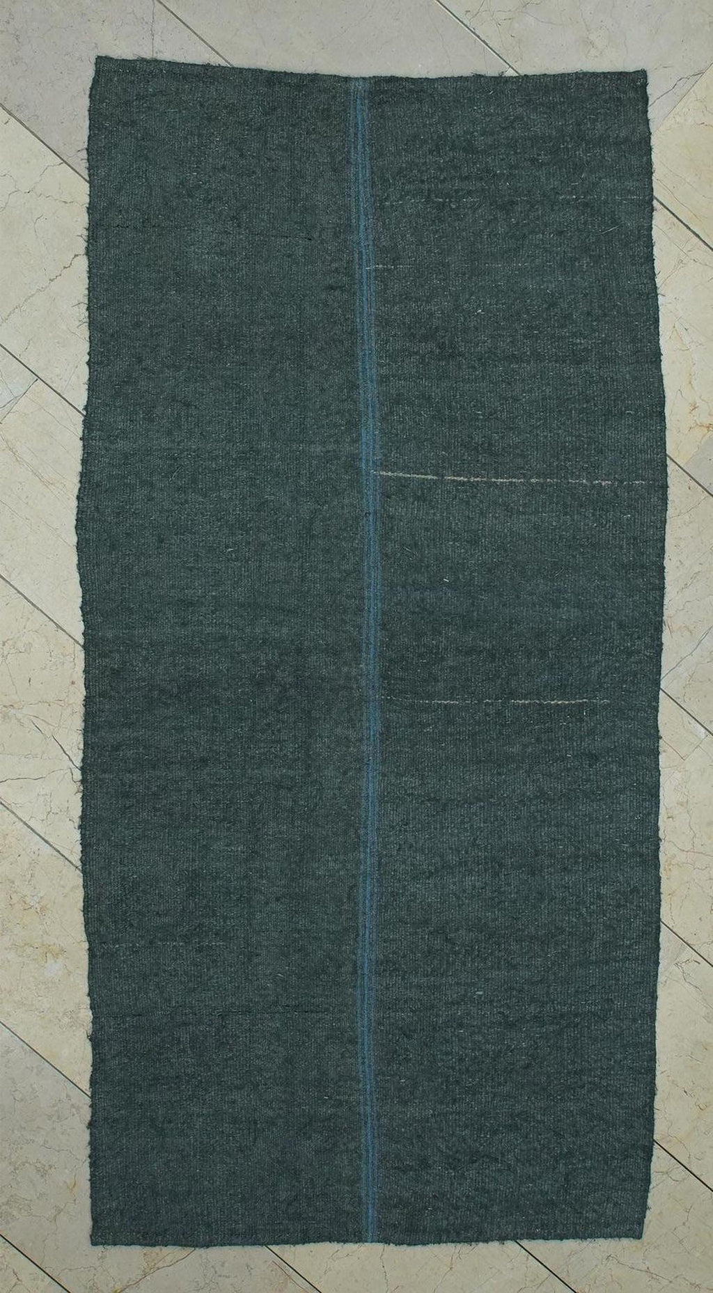 Overdye Gray Patchwork Hemp Kilim Rug,3.3x6.6 Ft,Vintage Style Gift.