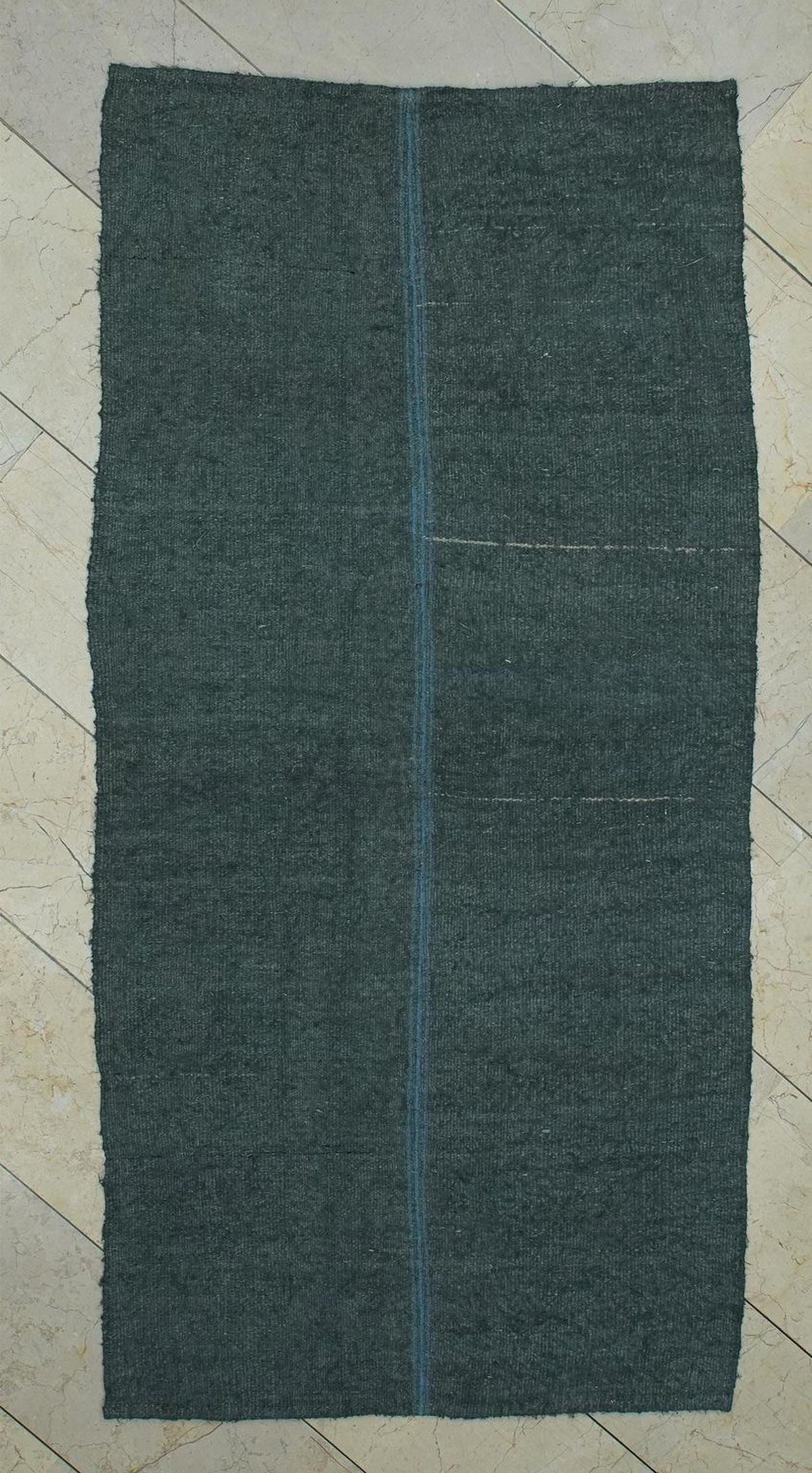 Overdye Gray Patchwork Hemp Kilim Rug,3.3x6.6 Ft,Vintage Style Gift.