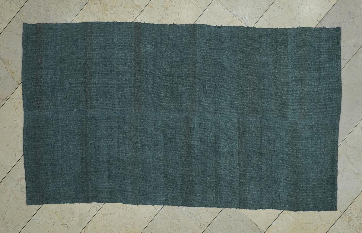 Overdye Gray Turkish Hemp Kilim Rug,4x7 Vintage Style Gift For Home Decor.