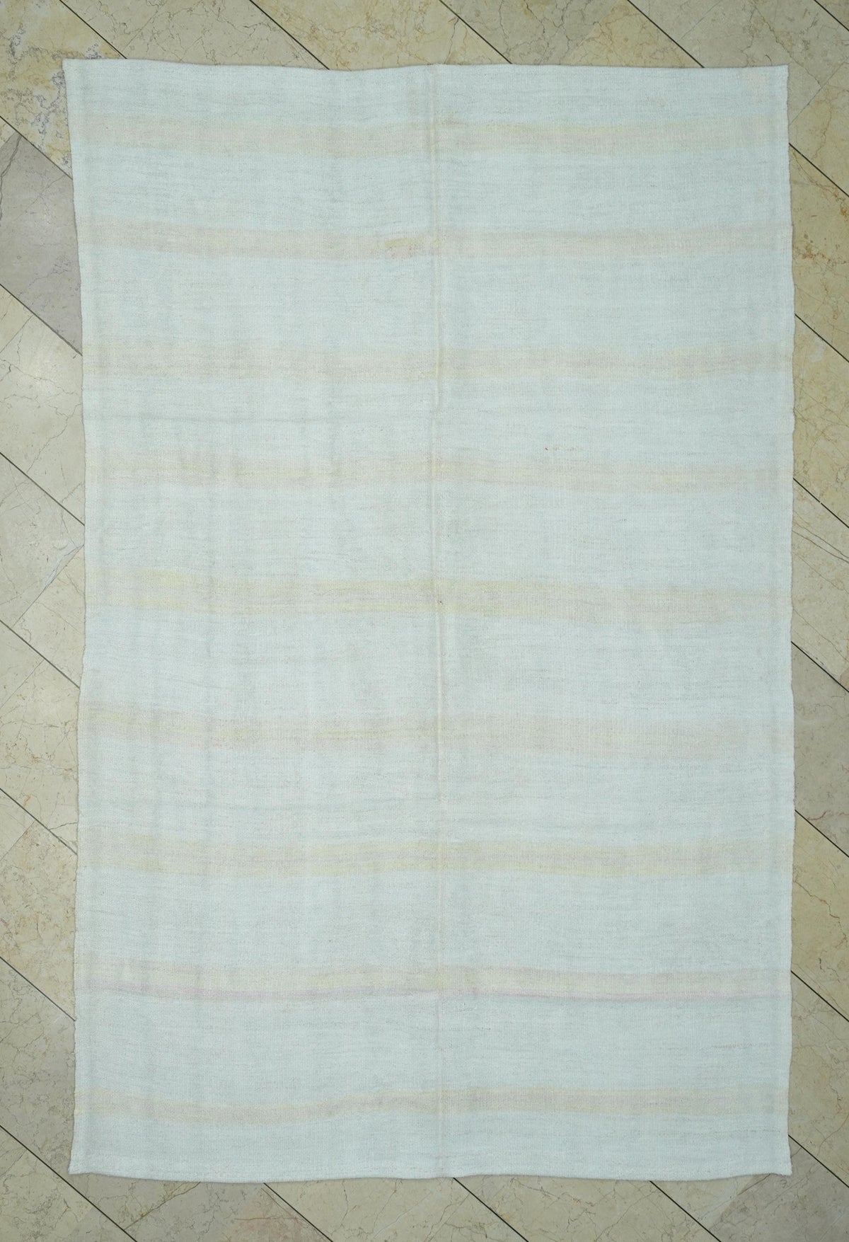 Handmade Hemp Kilim Rug: Turkish Stripe Flat Woven Rugs, 6x9