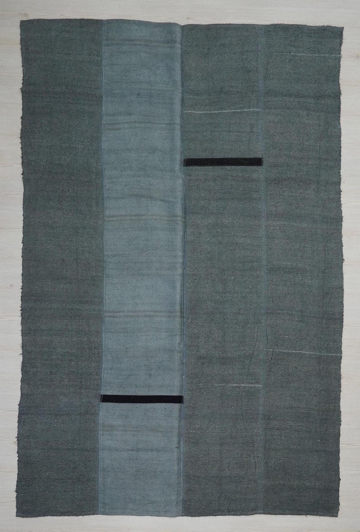 Gray Hemp Kilim Rug (7"x10,6" Feet): Vintage Turkish Minimalist Decor