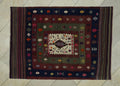 Vintage Turkish Kilim Rug: Wool Woven Unusual Pattern 1940s Antique Area Rugs 3.9x5.4 ft,