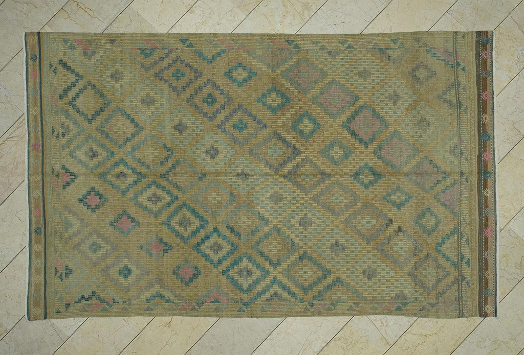 Handmade Cicim Wool Rug: 6x10 Tribal Kilim, Ethnic Design Rugs