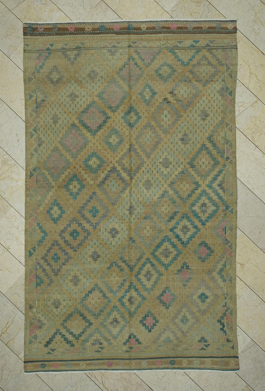 Handmade Cicim Wool Rug: 6x10 Tribal Kilim, Ethnic Design Rugs
