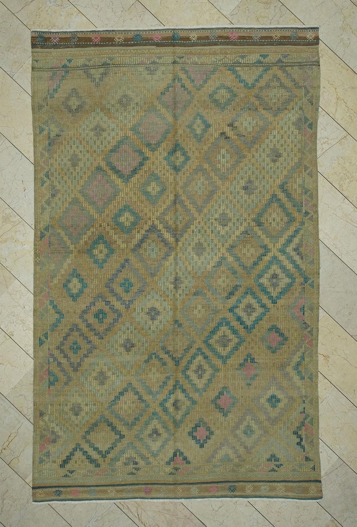 Handmade Cicim Wool Rug: 6x10 Tribal Kilim, Ethnic Design Rugs