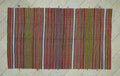 Striped Turkey Kilim Rug: Mid-Century Flat Weave Wool Rugs, 5.2x8.9 Feet.