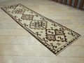 Vintage Turkish Kilim Rug Runner: 3.1"x11.2' Handwoven Wool Rugs.