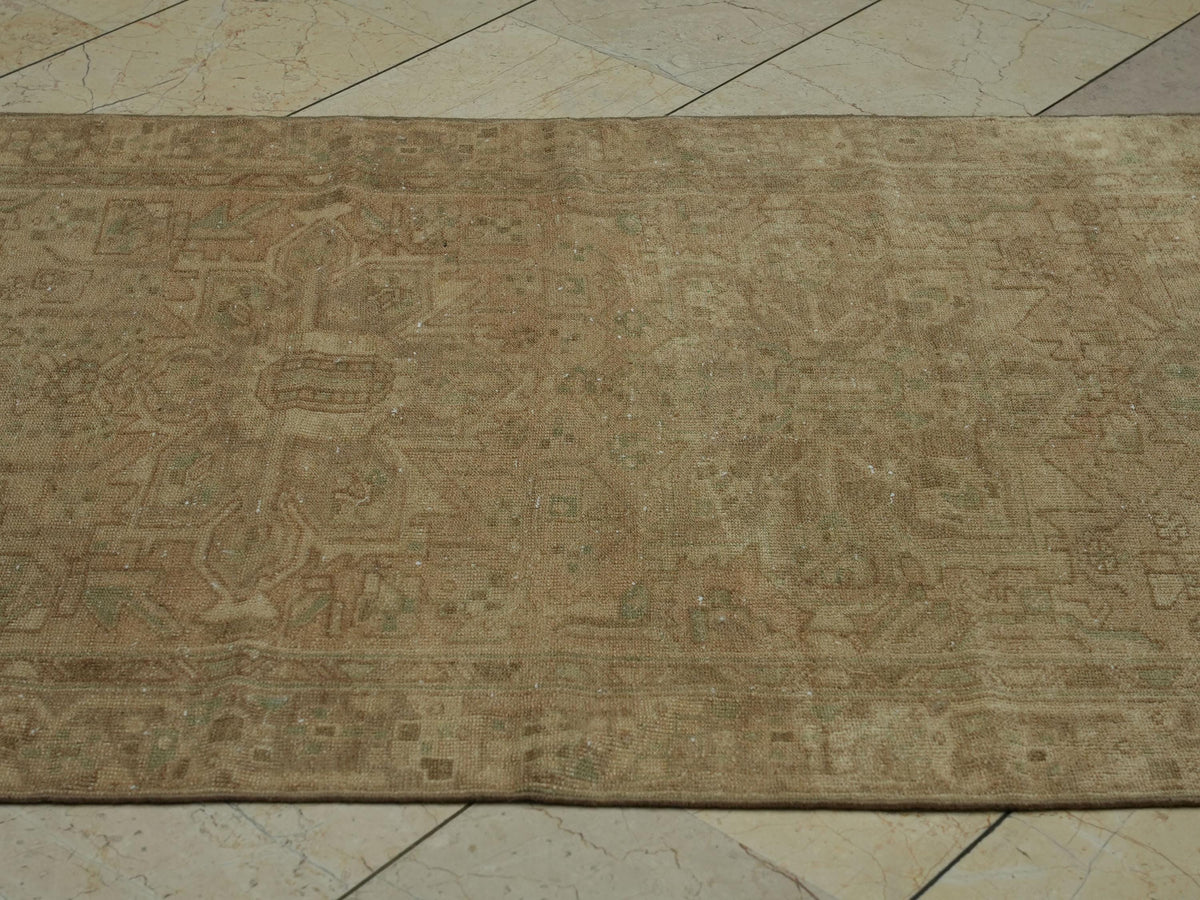 4x10 Antique Oriental Rug Runner,Faded Colors Vintage Turkish Carpet Runners.