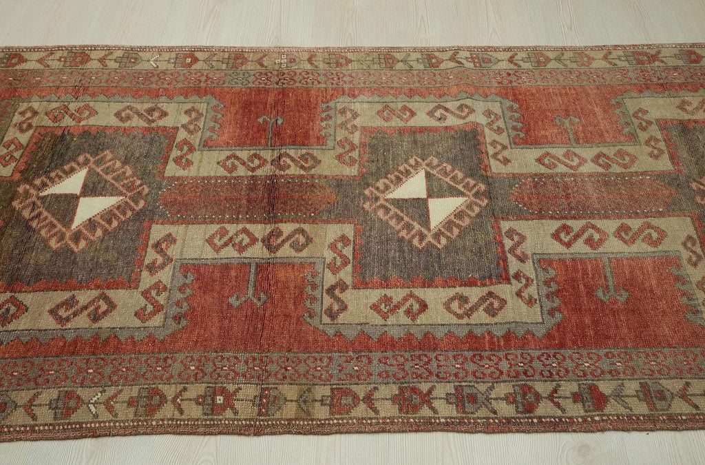 Extra Long Wool Rug Runner: Antique Turkish Carpet, 3.5x13.5 ft.