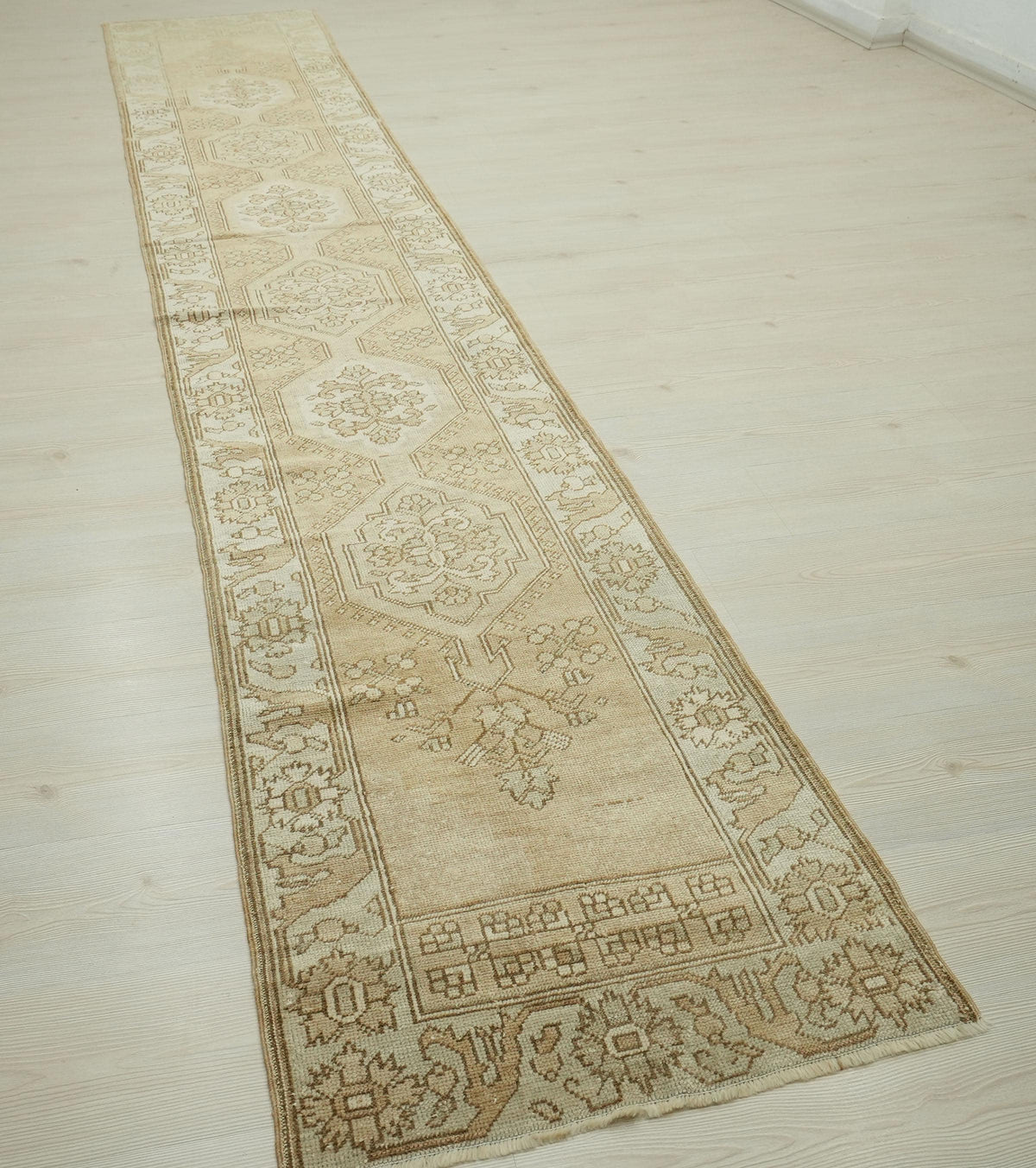 Narrow Long Turkish Rug Runner: Handwoven Area Rugs For Hallways Decor, 2,3x13,3 Feet.