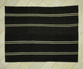 Vintage Striped Natural Goat Hair Kilim Rug: 6.5x8.6 Feet,Dark Brown Turkish Rugs.