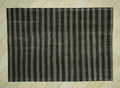 7x10 Dark Brown & Gray Striped Natural Goat Hair Kilim Rug,Mid Century Modern Rugs.