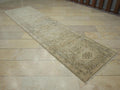 Vintage Turkish Wool Carpet Rug Runner,3x11.2 Ft,Geometric Handmade Rugs.