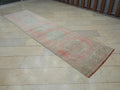 3x12 Vintage Oushak Rug Runner: Long Turkish Wool Carpet Rugs.
