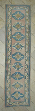 Handmade Wool Oushak Rug Runner: 3x12 Mid-Century Turkish Carpet