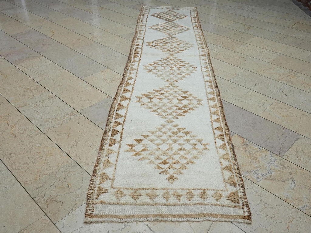 Luxurious Home Decor Wool Moroccan Style Rug Runner,3x12 Handmade Turkish Carpet.