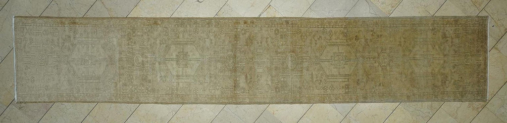 Antique Turkish Wool Rug Runner: Earth Colors Stair Decor Rugs, 2.6x14.3 Ft