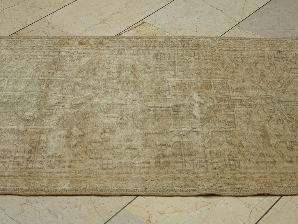 Antique Turkish Wool Rug Runner: Earth Colors Stair Decor Rugs, 2.6x14.3 Ft