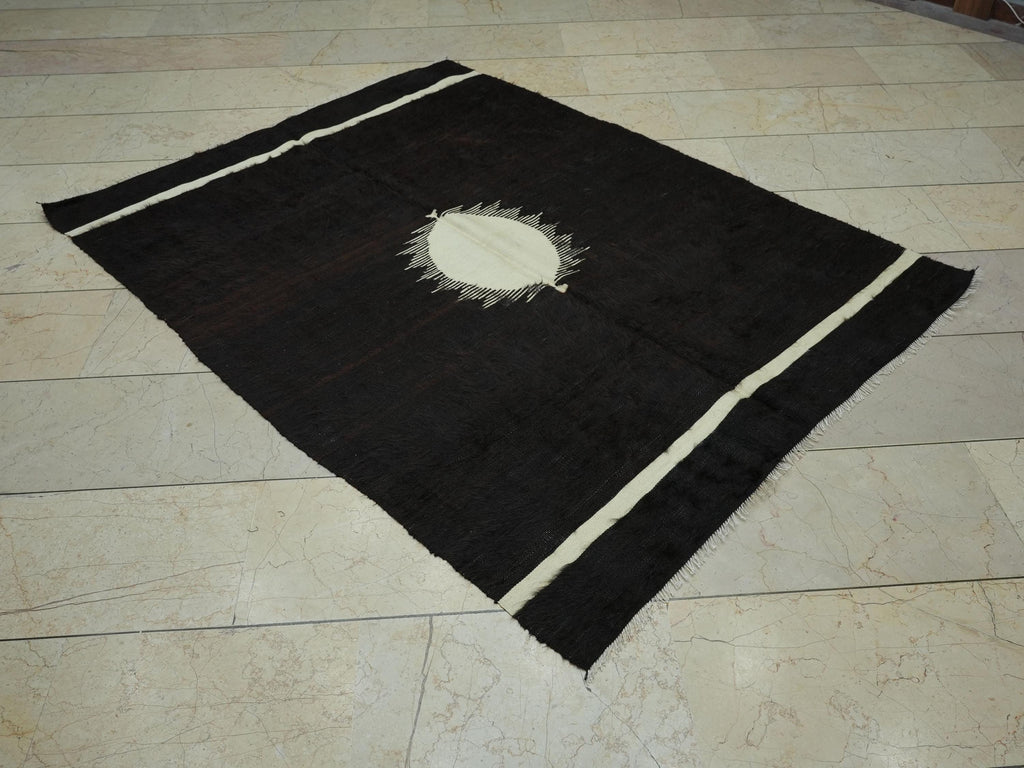 Navajo Style Turkish Blanket Kilim Rug: 4.6x5.9 Feet, Antique Siirt  Shaggy Rugs.