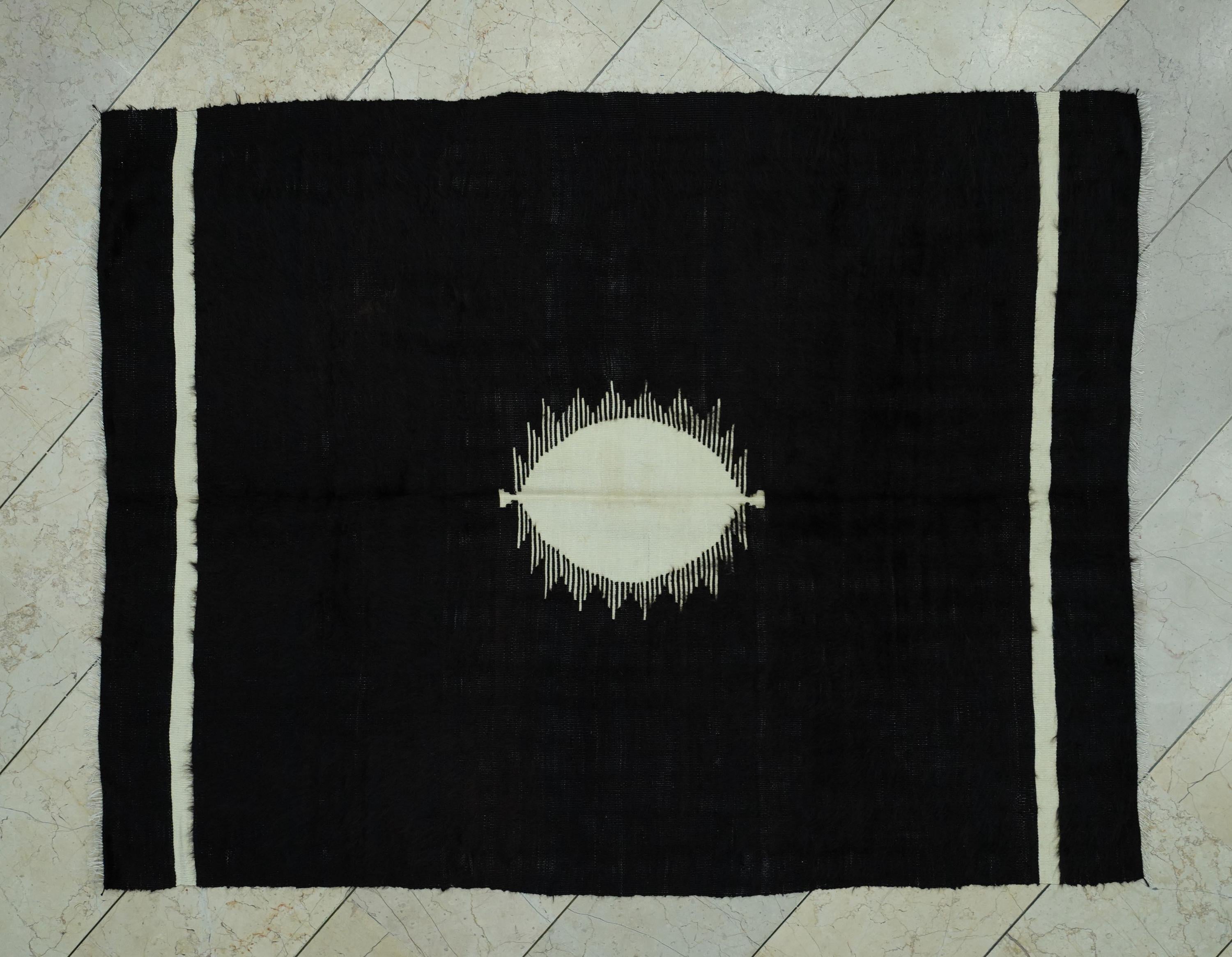 Navajo Style Turkish Blanket Kilim Rug: 4.6x5.9 Feet, Antique Siirt  Shaggy Rugs.