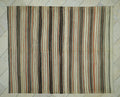 Vintage Turkish Kilim Rug: Striped Flat Weave Wool Rugs, 6,7"x8,2" Feet.