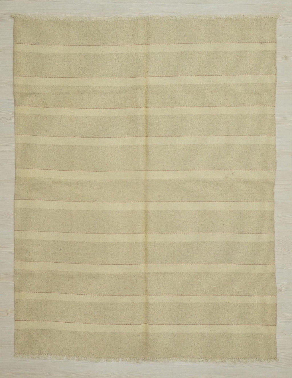 Striped Wool Kilim Rug: Small Bohemian Flat Weave Rugs, 5.2x6.8 ft.