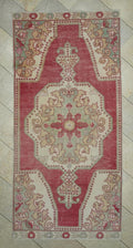Handmade Wool Turkish Rug: Mid-Century Modern Oushak Carpet (3.9 x 8.1 ft)