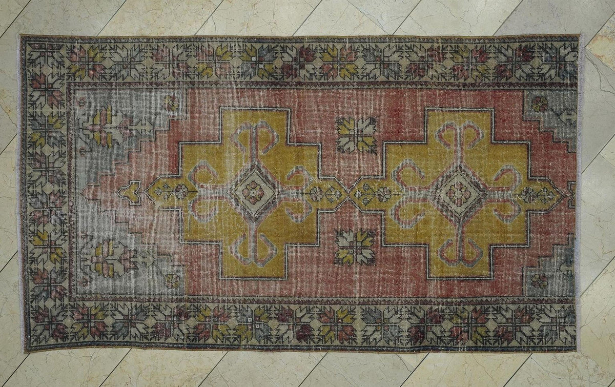 Vintage Turkish Carpet Rug,4.1x7.3 Ft,Home Living Floor Decor Rugs.