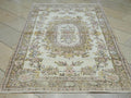 Wool Turkish Oushak Rug: 4x6.9 Feet,Neutral Handmade Area Carpet,