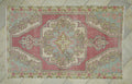 Sky Blue Vintage Handmade Oushak Rug,4.3x6.8 Ft,Wool Turkish Carpet Rugs